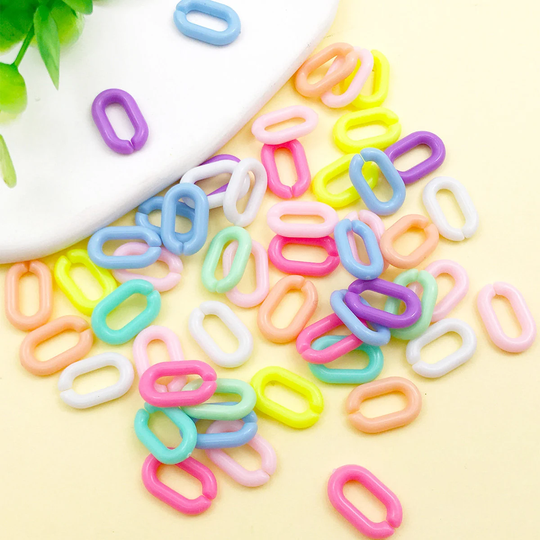 100/200/300Pcs Mixed Color Open Acrylic Chain,pastel Plastic Chain Links,necklace Makings, Jewelry Making Supplies, Diy