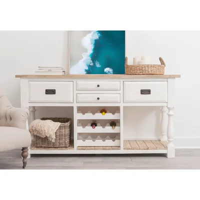 Stenger 69" Wide 4 Drawer Pine Wood Sideboard