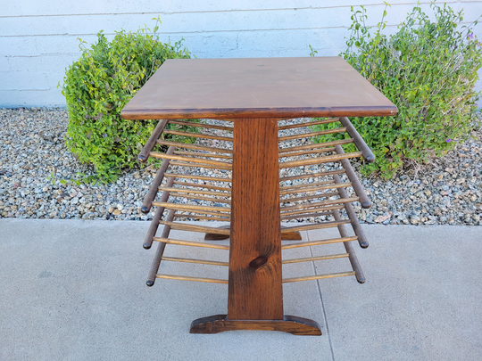 Vintage Wood Magazine Rack End Table ~ Mid Century Furniture Spindle 4 Tier News Walnut Vintagesouthwest