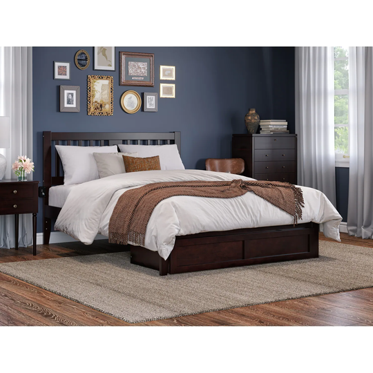Tahoe Queen Platform Bed with Foot Drawer Storage in Espresso