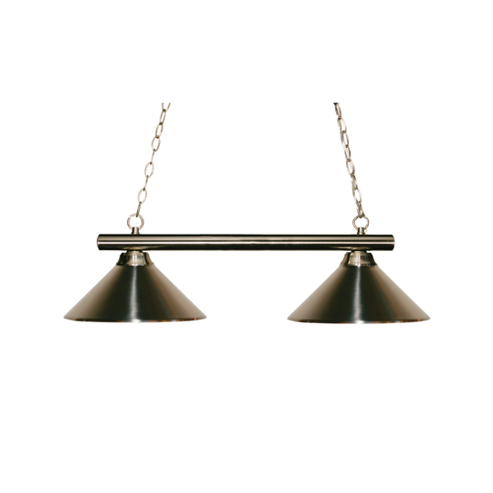 Avery Home Lighting Brushed Nickel with Brushed Nickel Shade - Metal 2-light Billiard Light - Brushed Nickel