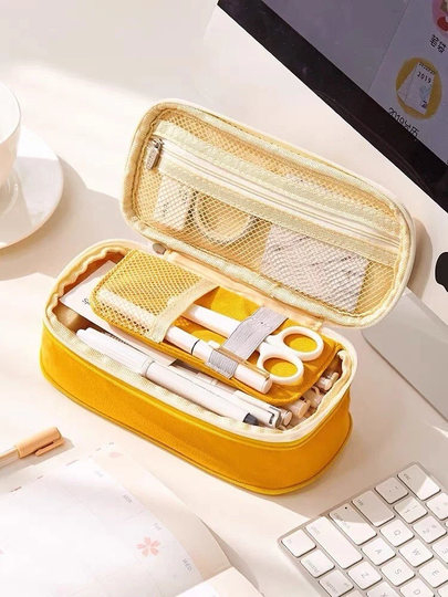 Big Capacity Pencil Pen Case | Case Pouch Zipper Makeup Bag Large Storage College School Office