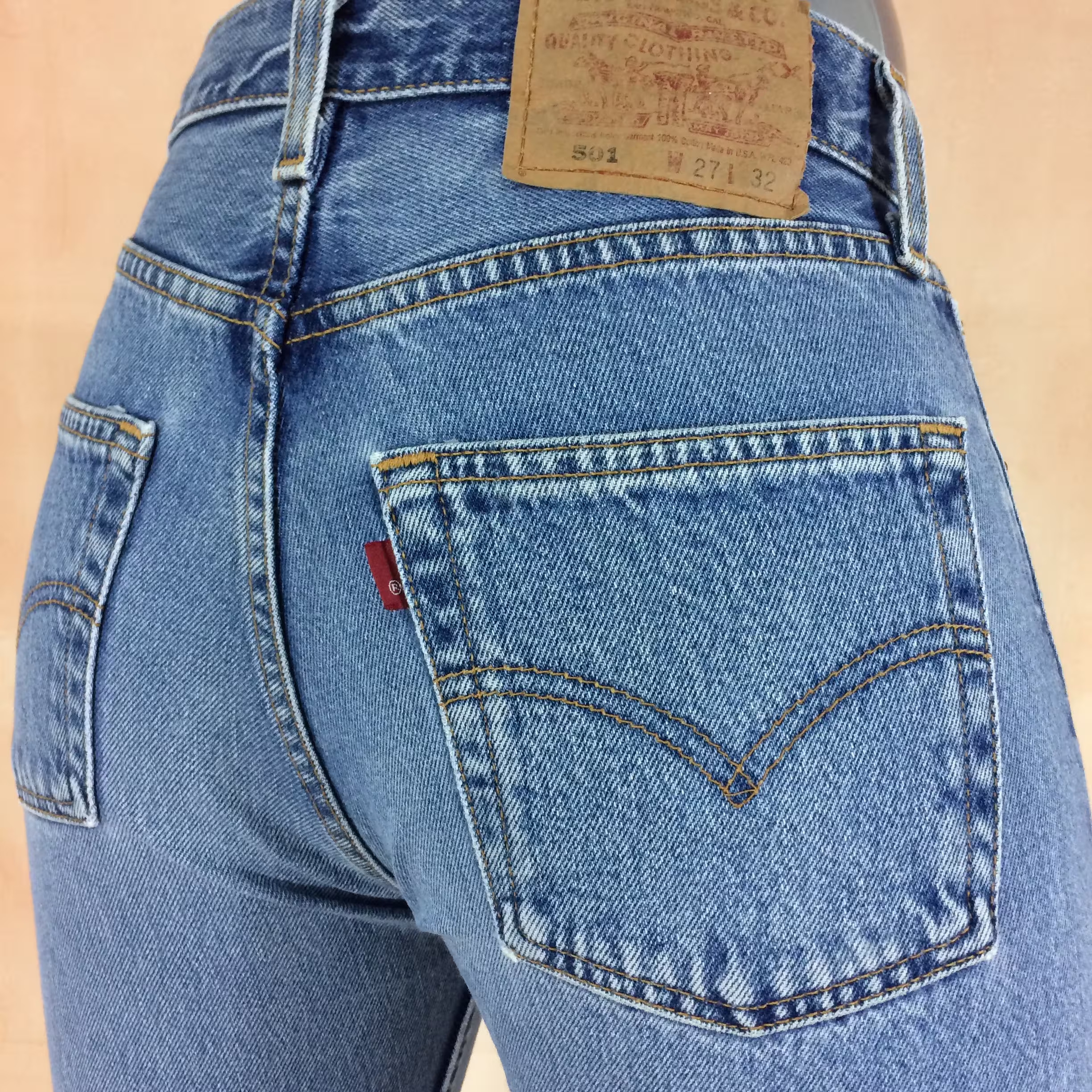 Size 25 Vintage Levis 501 Distressed Light Wash Button Fly Jeans Mid Waisted Slim Fit Tapered Leg Y2K's Classic Made in Usa