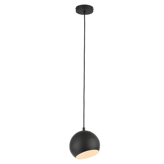 1-light Matte Black/White Hanging Mini Pendant