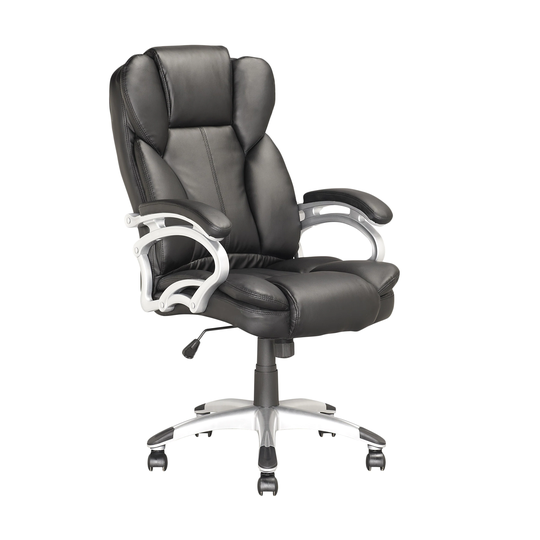 Porch & Den Robbins Black Leatherette Office Chair