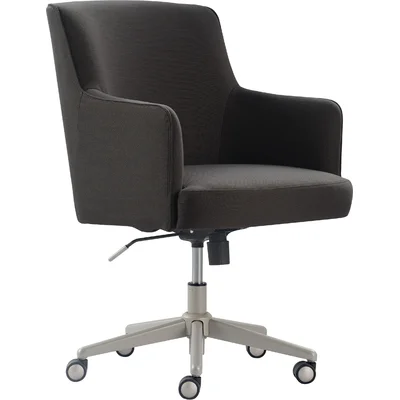 Tommy Hilfiger Belmont Home Office Chair with Stainless Steel Base and Smooth Rolling Casters