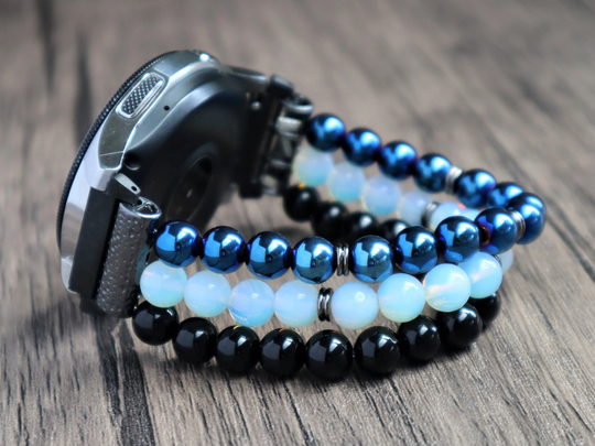 Handmade Samsung Fossil Watch Gemstone Personalized Band. Active 1-2 Galaxy 2 3 Gear S2 Watch3 Gen 4 5 Beaded Stretchy Bracelet Band