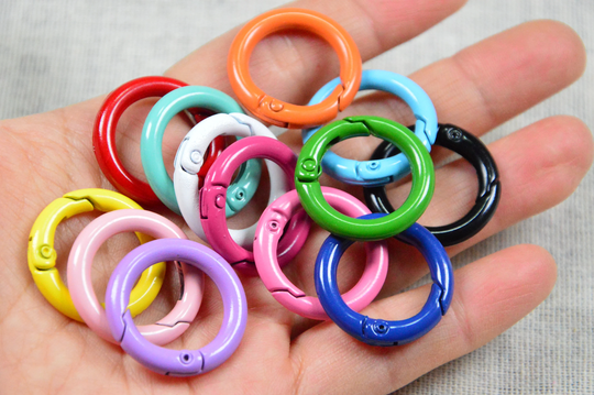 10Pcs 25mm Assorted Color Metal Circle Clasps, Round Spring Lobster Claw Clasp, Round Ring Choose Your