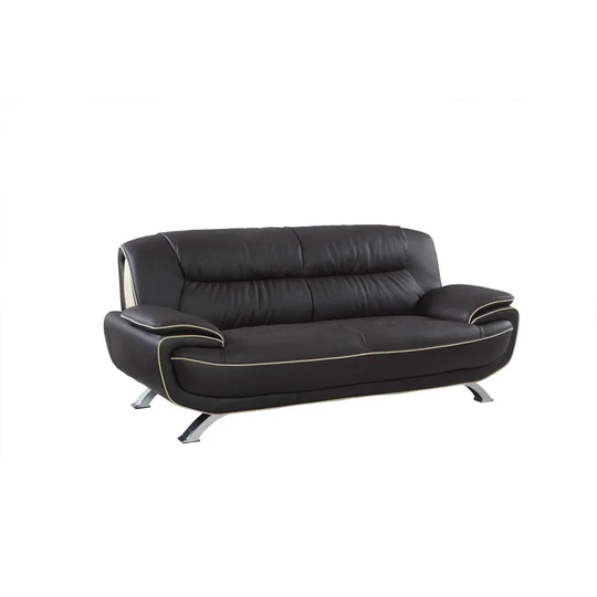 35" Sleek Brown Leather Sofa - 35" x 80" x 35"