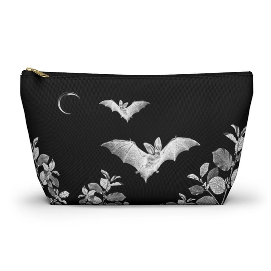 Gothic Bats Bag | Zipper Accessory Makeup Dark Academia Witchy Art Pencil Case