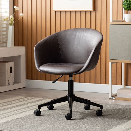WOVENBYRD Modern Barrel Shaped Adjustable Swivel Home Office Chair