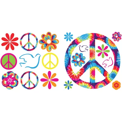 Tie Dye Peace Minipops Wall Decal