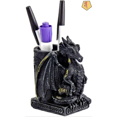 Dragon Pen Pencil Holder Stand Cup Pot Vase Gothic Medieval Smaug Fantasy Unique Gift Kids Stationery Office Desk Organizer Home Decor Figure 5 Inch