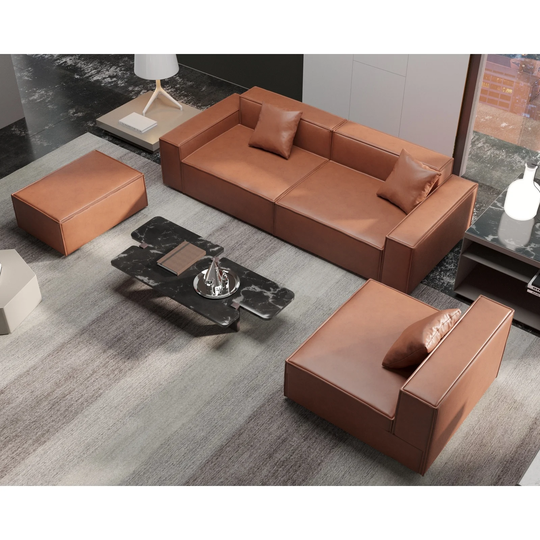 140" Upholstered Sofa Leath-aire Sofa Sectional Sofa