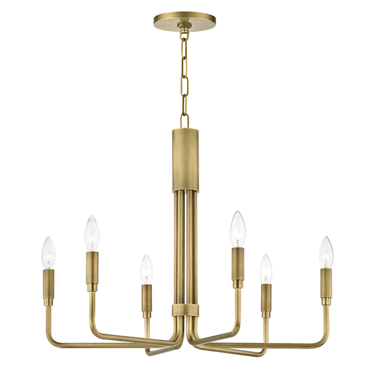 Mitzi by Hudson Valley Brigitte 6-light Aged Brass Pendant
