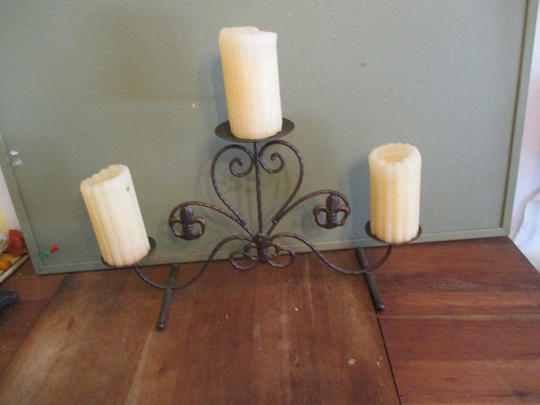 Candelabra Fireplace Insert Table Centerpiece Holds 3 Candles