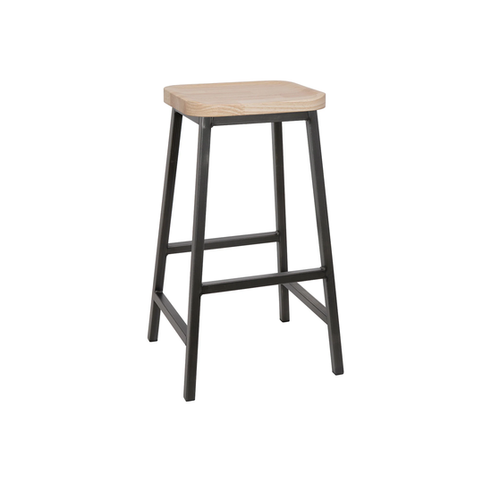 Clear Coated Barstool With Natural Seat, Counter Stool, Pub Shop Kitchen Barstool, Wood Desk Chair, Bar Seating