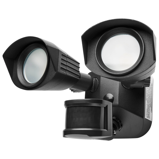 LED Security Light - Dual Head - Black Finish - 4000K - with Motion Sensor - 120V