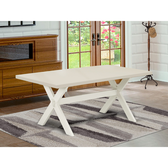 East West Furniture a Dining Table with Modern X Style Legs - Solid Wood Structure (Finish Options Available)