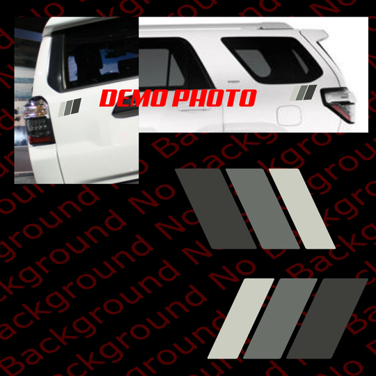 Many Colors & Sizes - Grey 3-Color Retro Racing Stripes Rainbow Vinyl Die Cut Decal Fits 4Runner Tacoma Tundra All Wheel Drive Sports Ty009
