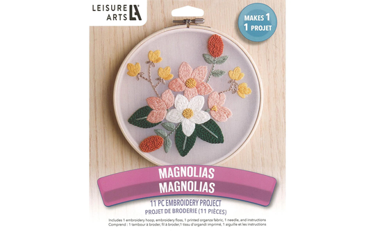 Leisure Arts Magnolias 6" Embroidery Kit