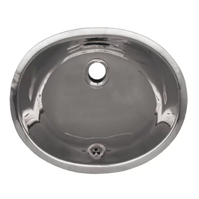 Decorative Metal Oval Undermount Bathroom Sink with Overflow