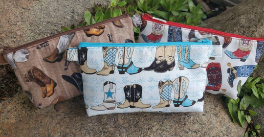 Horse Pencil Case, Cowboy Boot Cosmetic Bag Kids School Pouch, Crayon Bag, Accessory Travel Western Cowboy Bag