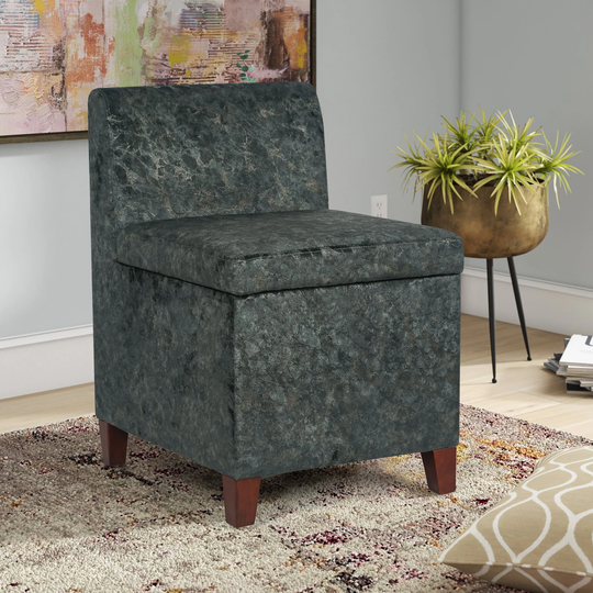 Adeco Accent Chair with Storage Living Room Chair with Removable Lid - 21.65"L x 18.11"W x 26.77"H