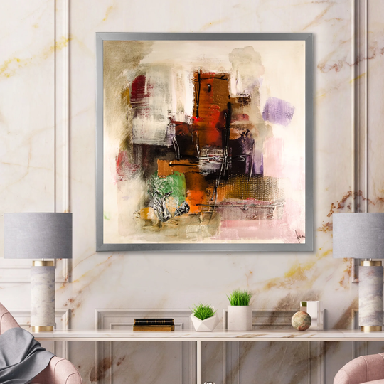 Designart 'Abstract Energetic Color Dance III' Modern Framed Art Print
