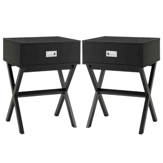 End Table in Black Wood Finish - Set of 2 - 54 x 84
