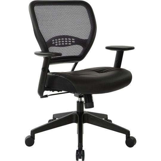 Professional Office Chair with Black Bonded Leather Seat