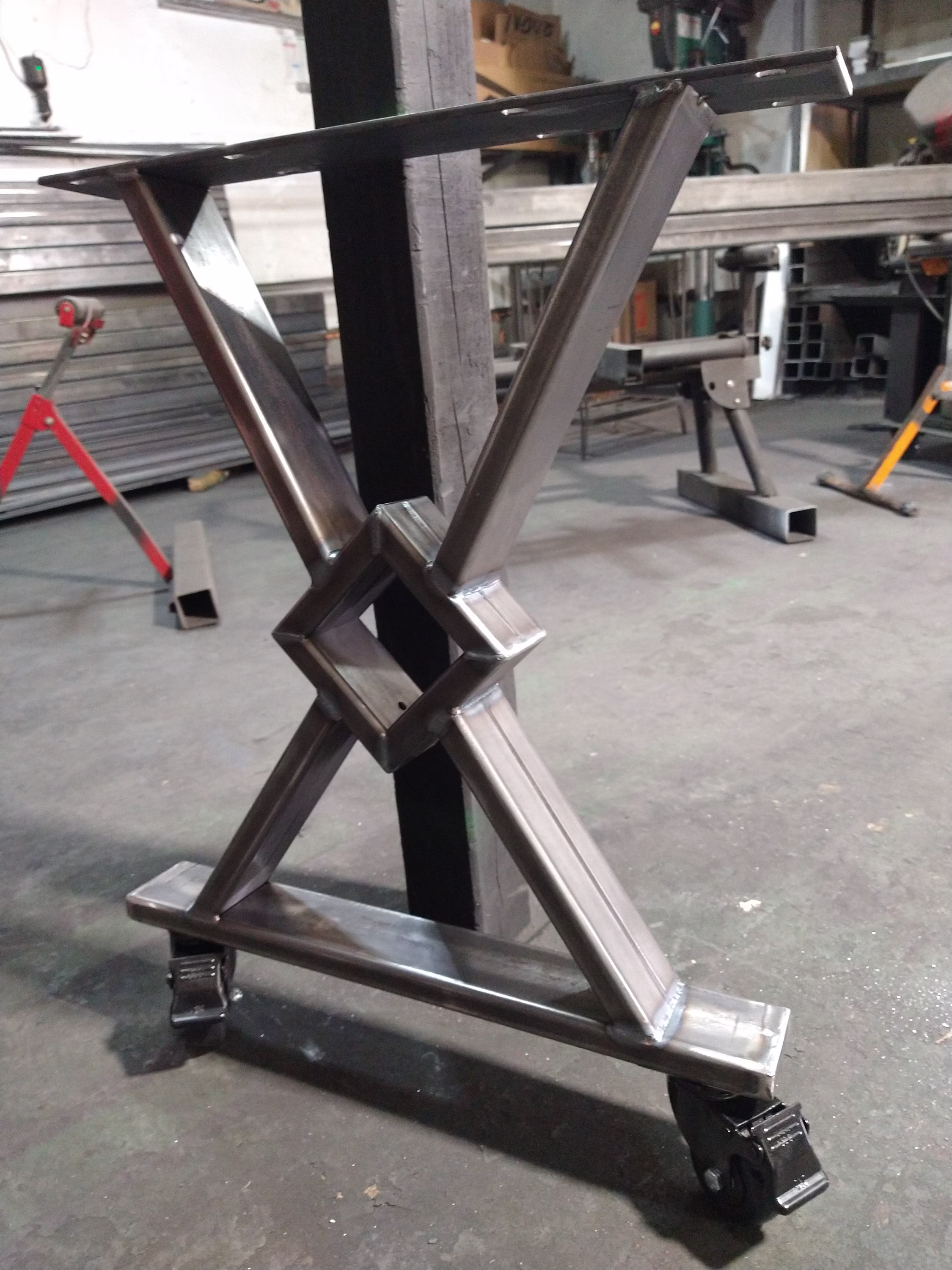 Metal Table Base, Legs Casters, Base Wheels, Industrial