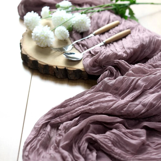 Violet Amethyst Gauze Table Runners, Cheesecloth Fabric Runners, Runner On Sale, Wedding Runners