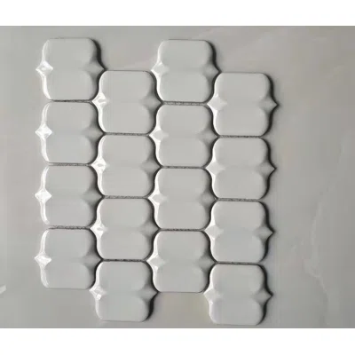 Classical Lantern Ornate 12" x 12" Straight Edge Porcelain Mosaic Tile