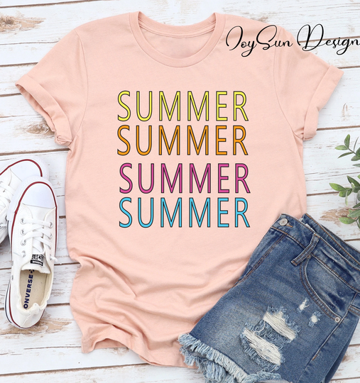 Summer Colorful Shirt, Shirts For Women, Hello Vacation Holiday Lovers Tshirt, Beach Shirt
