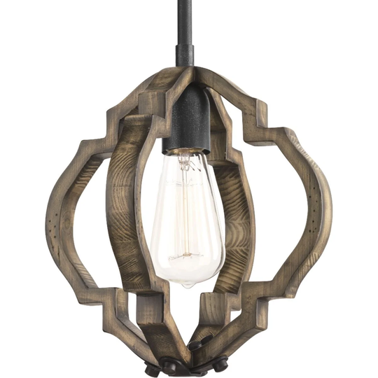 Spicewood Collection One-Light Gilded Iron Farmhouse Mini-Pendant Light - 13.620" x 14.370" x 13.250"