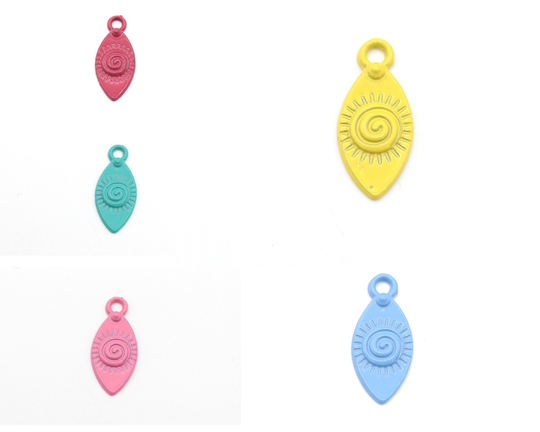 3 Pcs Colored Drop Charms, Pendant, Necklace, Loop Earring Charms, Colored Jewelry, | 9x21mm Crld-19