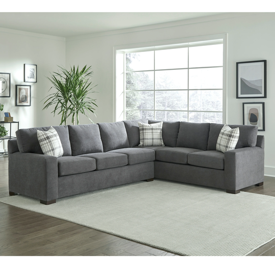 Gerard Grey Sectional Sofa Bed with Queen Gel Memory Foam Mattress
