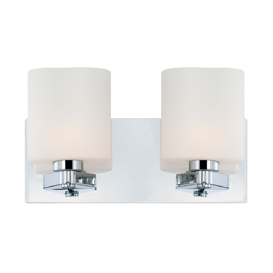 Alico Embro Chrome and Oval White Opal Glass 2-light Vanity