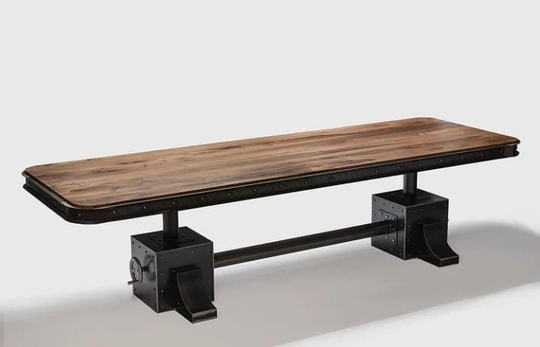 Industrial Design Table Base, Legs, Walnut Table, Grand Office Dining