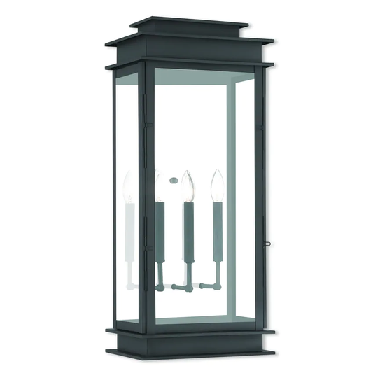 Giuseppe Lighting Three Light Outdoor Wall Lantern Princeton Black - Exact Size