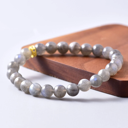 8mm Aa+ Genuine Labradorite Bracelet Blue Flash Gemstone Jewelry