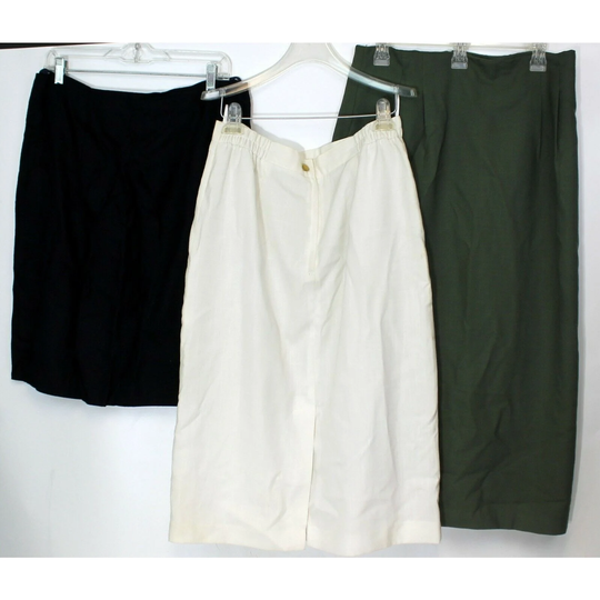 3 Business Pencil Skirts Women 16 White Navy Green Long Midi Lined Briggs
