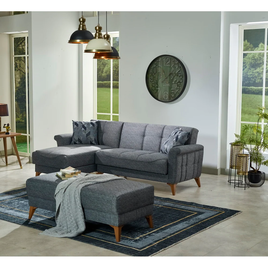 Royalme Living Room Sectional Sofa With Ottoman