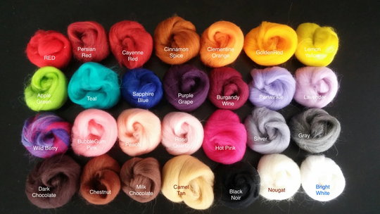 1 Oz Wool Roving - Choose Color Roving, Felting Spinning Fiber, Merino Super Soft Wool Top, Spin, Wool For