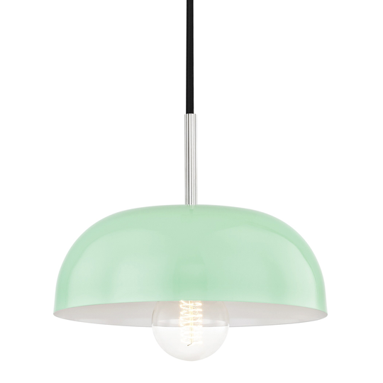Mitzi by Hudson Valley Avery 1-light Polished Nickel Small Pendant, Mint Metal