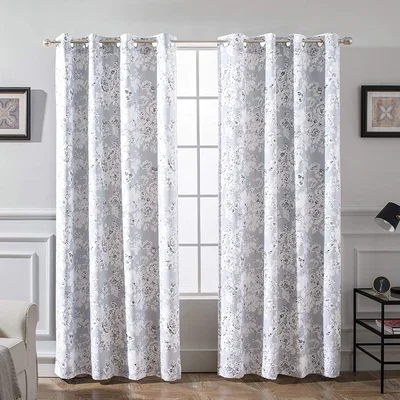 Albhie Pencil Sketch Floral Blackout Thermal Outdoor Grommet Curtain Panels