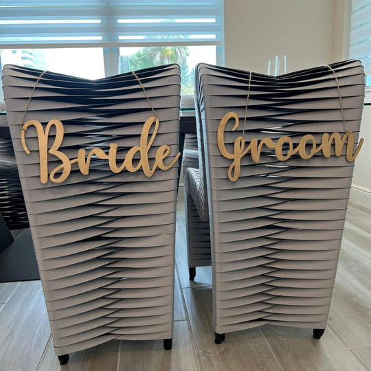 Bride & Groom Chair Signs, Wedding Wedding Chair Decoration, Bride Groom Signs For Chair, Signs