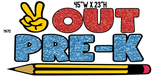 Pre-K, School's Out, Pencil, Lawn Signs, Yard Cards | M692S