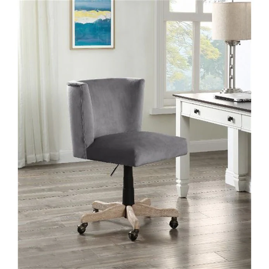 Cliasca Office Chair, Contemporary Style, Grey Velvet, Create a Comfortable, Efficient, Motivational Workplace